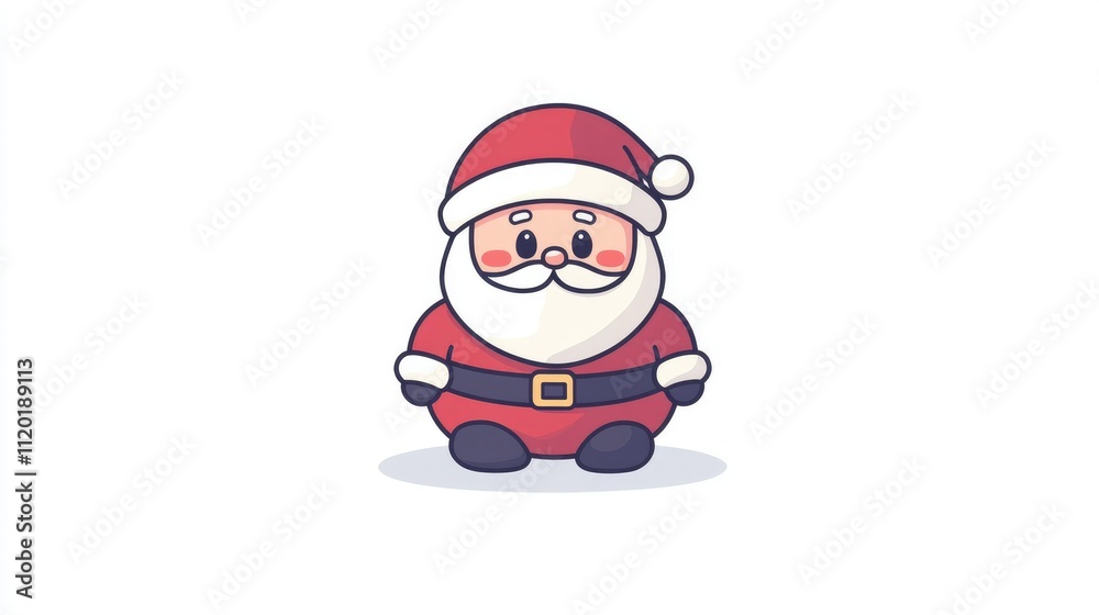 Obraz premium Cute Christmas character Santa Claus in red coat and hat