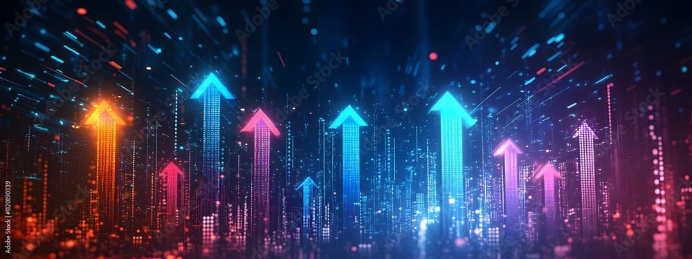 A blue background with arrows pointing upwards, representing stock market growth or business success in the financial industry graph show upward trends, symbolizing positive progress,
A blue background with arrows pointing upwards, representing stock market growth or business success in the financial industry graph show upward trends, symbolizing positive progress,