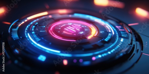 Wallpaper Mural Quantum economic prediction interface, iridescent data arrows, predictive analytics visualization, soft holographic transitions, futuristic financial design Torontodigital.ca