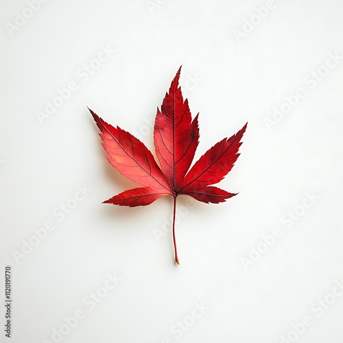 red maple leaf isolated white background