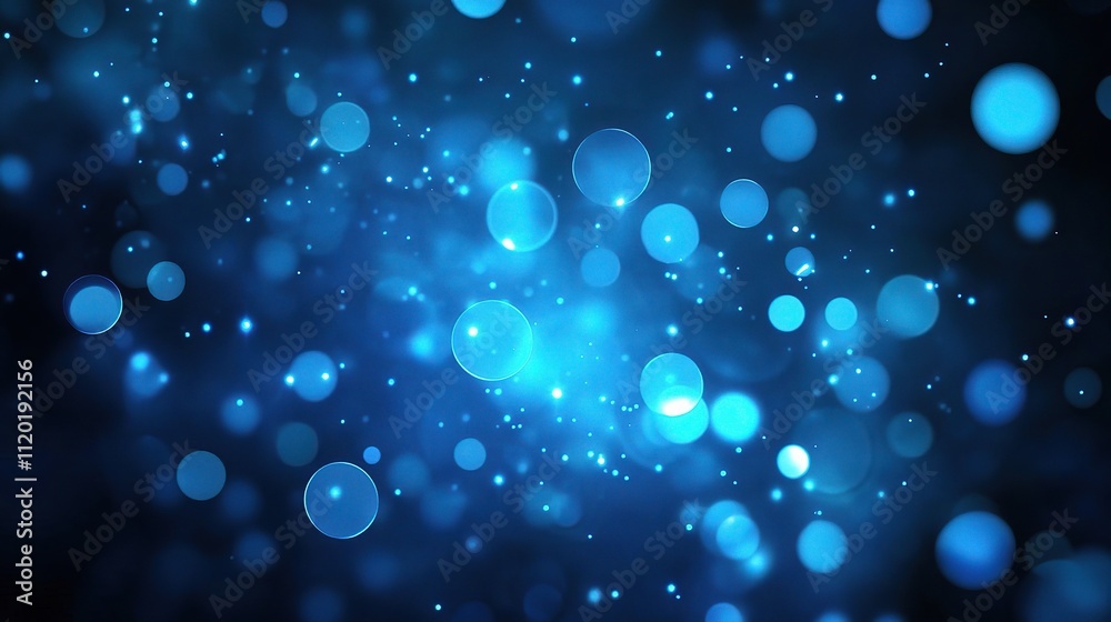 Glowing Blue Geometric Circles in Abstract Dark Background Glowing Blue Geometric Circles in Abstract Dark Background
