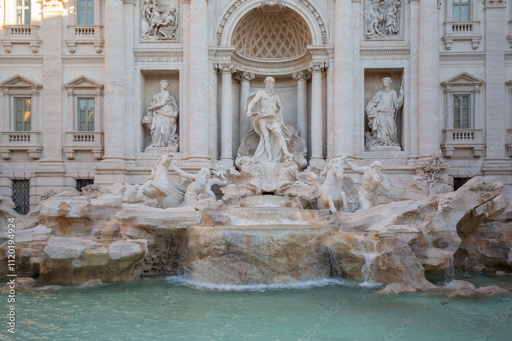 18th century Trevi Fountain designed by Italian architect Nicola Salvi, Rome, Italy 18th century Trevi Fountain designed by Italian architect Nicola Salvi, Rome, Italy