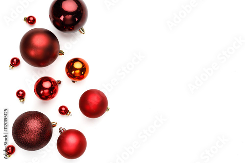 Foto Christmas balls on isolated white background