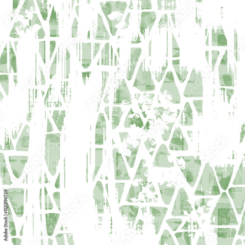 Seamless hand drawn watercolor pattern of triangles. Abstract monochrome design.