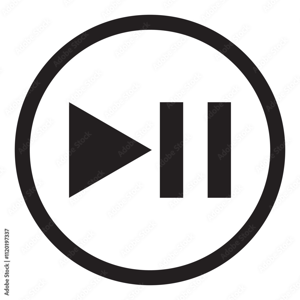 Play and Pause button icon. Media player control icon isolated on white background. Vector illustration. Play and Pause button icon. Media player control icon isolated on white background. Vector illustration.