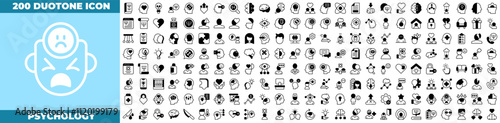 Psychology Duotone Editable Icons set.