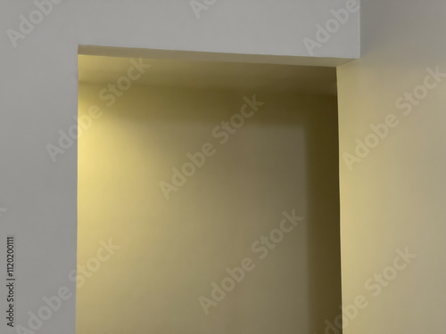 Sleek minimalist design featuring a yellow and gray corner, ideal for contemporary backgrounds and textures. 