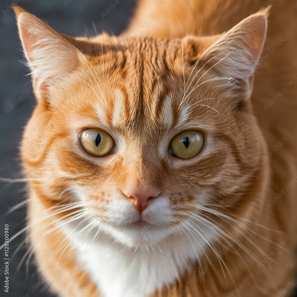 Portrait of a ginger cat looking at the camera Portrait of a ginger cat looking at the camera