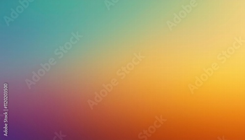 Abstract Gradient Background: A vibrant, calming blend of turquoise, yellow, and purple hues create a dreamy, ethereal gradient background perfect for web design, social media, or print media. 