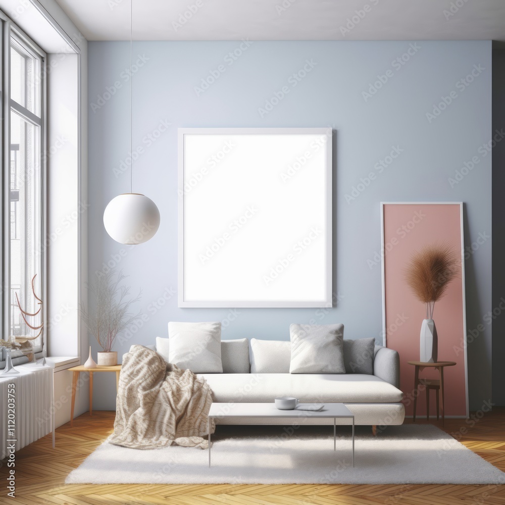 Φωτογραφία Vibrant and Detailed Living Room with Art Nouveau Style and Clean Colors