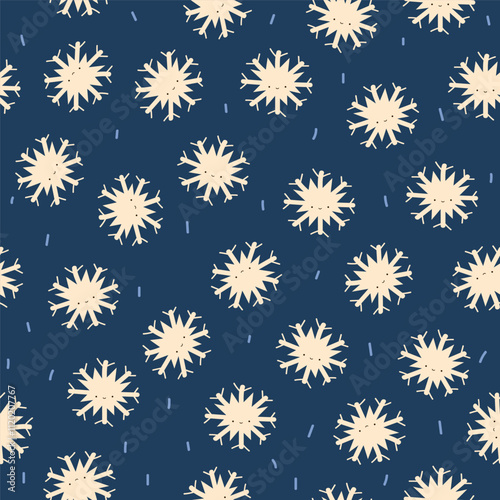Wallpaper Mural Seamless pattern with cute snowflakes. Winter print. Vector hand drawn illustration. Torontodigital.ca