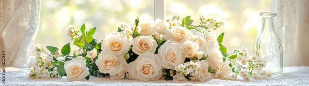 Serene and Beautifully Arranged Floral Composition for a Tranquil Atmosphere Serene and Beautifully Arranged Floral Composition for a Tranquil Atmosphere
