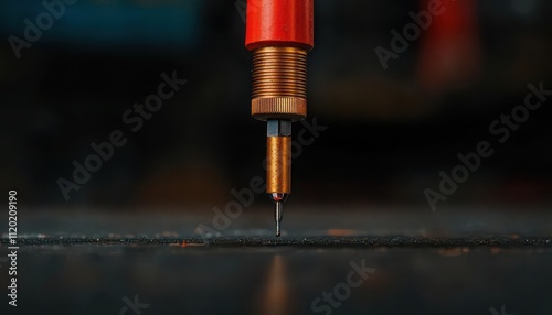 battery replacement and tools . Detail of a soldering iron used for battery terminal repairs, battery replacement tools, advanced repair gear photo