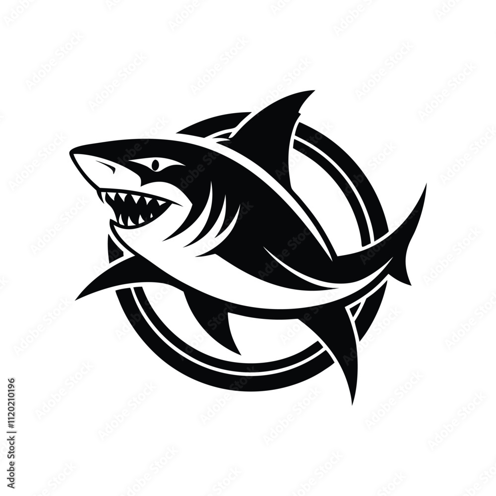 Fototapeta premium creative whale, shark, penguins, gaming mascot logo and vector art design