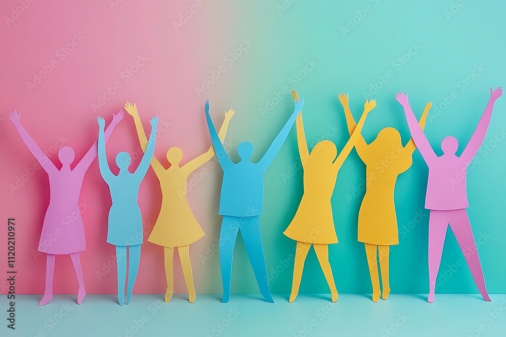 Pastel People Celebrating Success Together Pastel People Celebrating Success Together