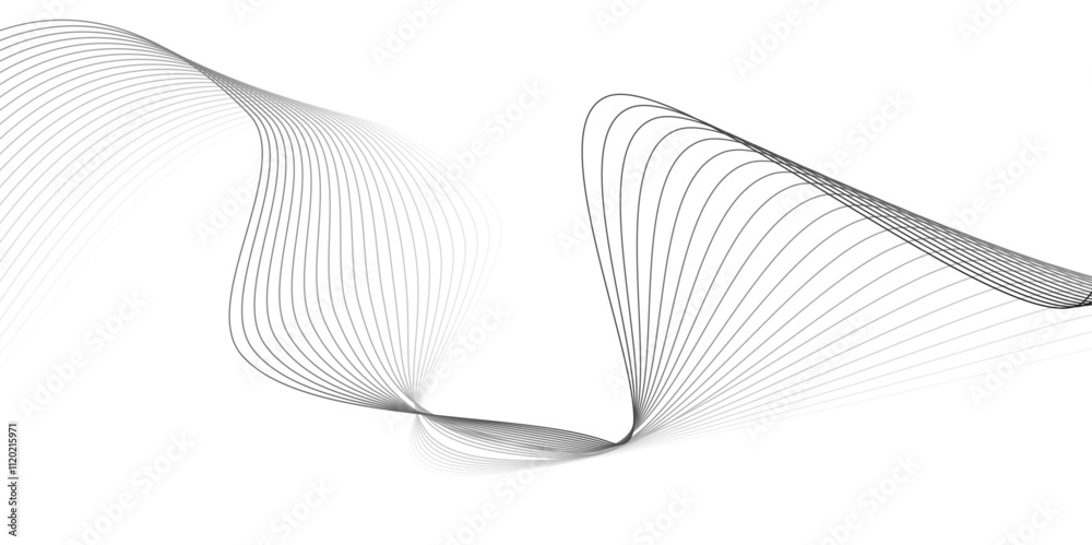 Fototapeta premium Abstract color smooth stripe dynamic wave line on a white stylized line art background. Design element technology suit for banner, poster, cover, brochure, flyer, website. vector illustration