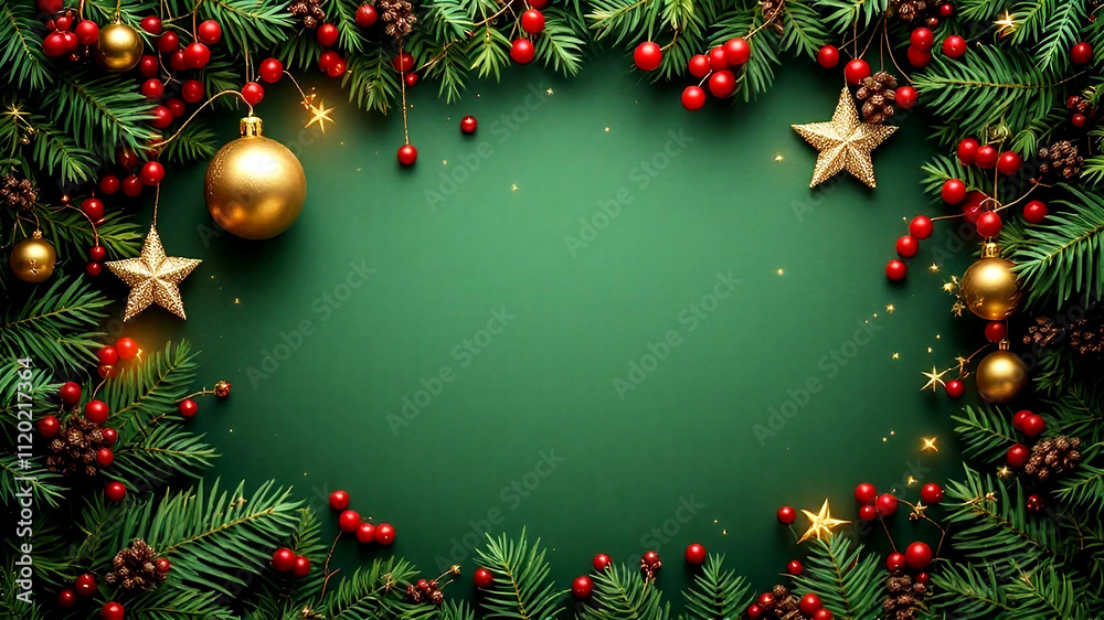 Merry Christmas background with small snow Christmas tree and balls Merry Christmas background with small snow Christmas tree and balls