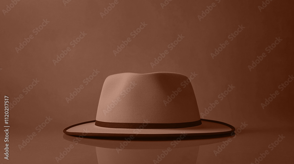 sophisticated fashion hat on color of the year 2025 mocha mousse background, perfect for stylish accessory marketing sophisticated fashion hat on color of the year 2025 mocha mousse background, perfect for stylish accessory marketing