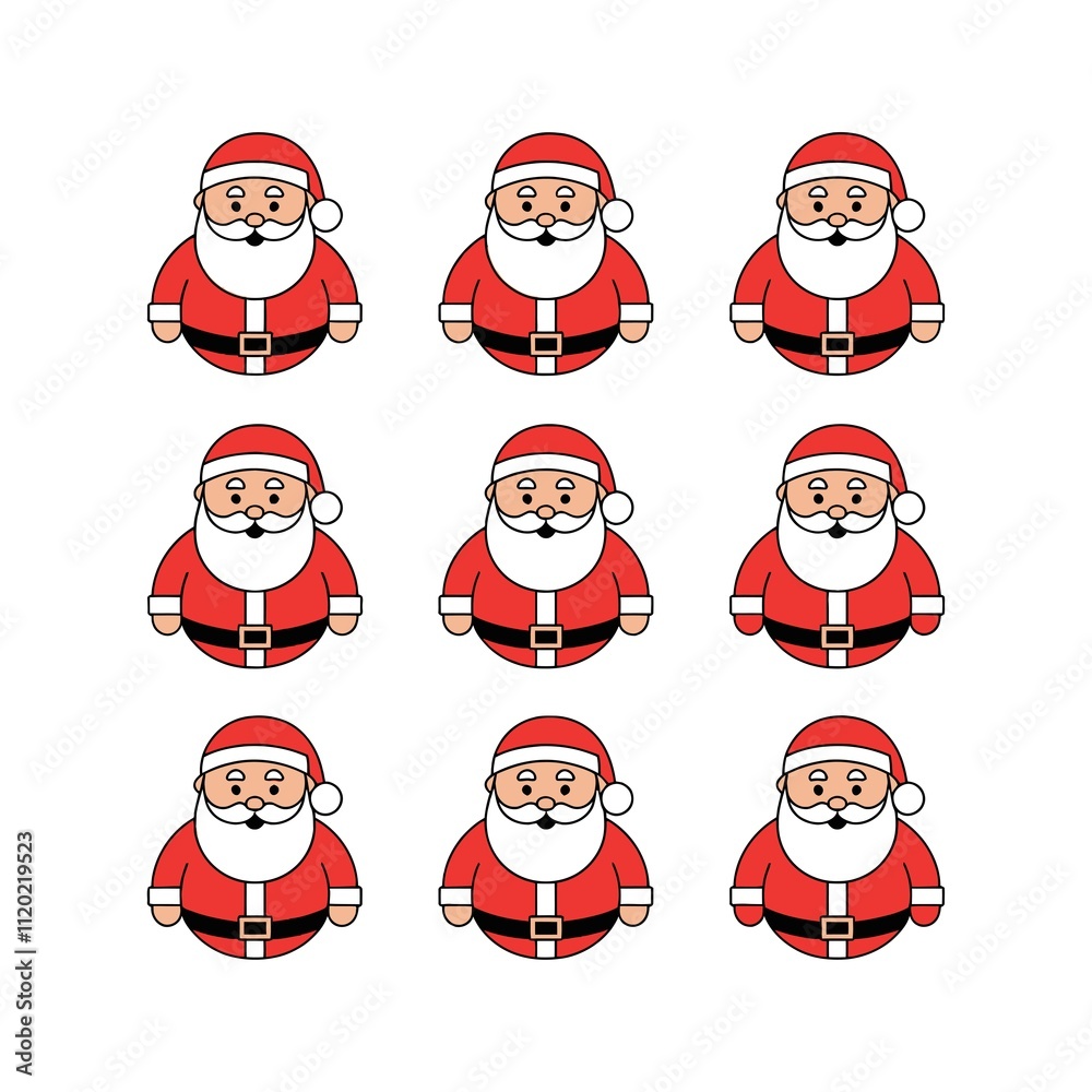 Santa Claus Vector Pack Featuring Modern and Classic Styles for Christmas-Themed Graphics. Santa Claus Vector Pack Featuring Modern and Classic Styles for Christmas-Themed Graphics.