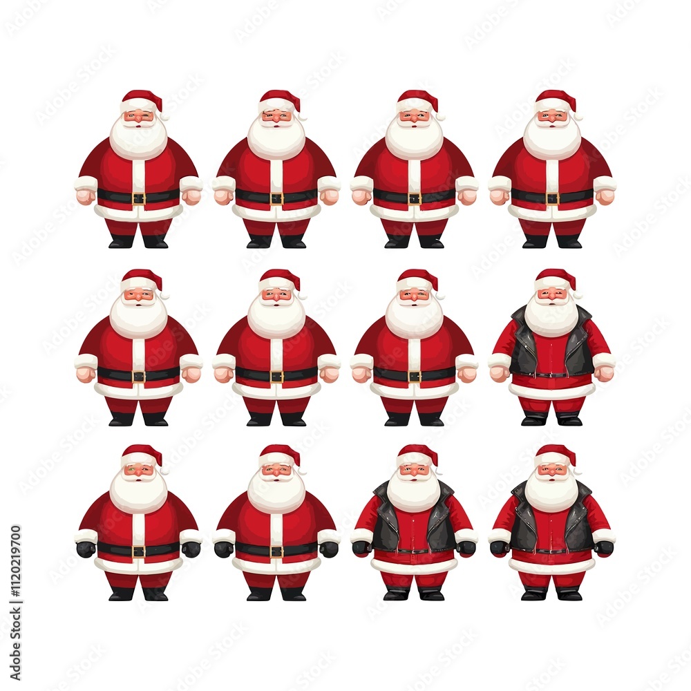 Traditional and Modern Santa Claus Bundle Vector Illustration for Holiday Designs and Themes. Traditional and Modern Santa Claus Bundle Vector Illustration for Holiday Designs and Themes.