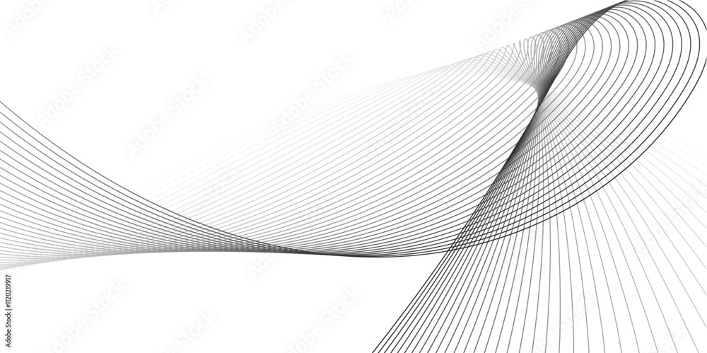 Abstract color smooth stripe dynamic wave line on a white stylized line art background. Design element technology suit for banner, poster, cover, brochure, flyer, website. vector illustration Abstract color smooth stripe dynamic wave line on a white stylized line art background. Design element technology suit for banner, poster, cover, brochure, flyer, website. vector illustration