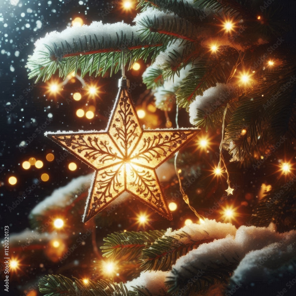 Luminous Star on Snowy Branch Luminous Star on Snowy Branch