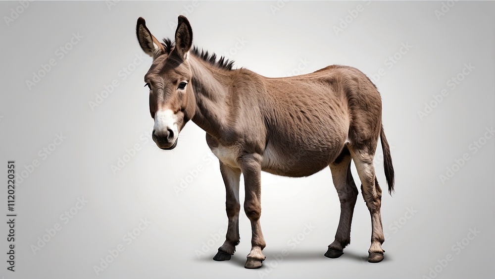 Donkey isolated on a translucent background cutout. Donkey isolated on a translucent background cutout.