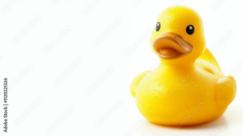 A bright yellow rubber duck, often used as a bath toy for children. A bright yellow rubber duck, often used as a bath toy for children.