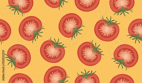 Cute tomato seamless pattern background