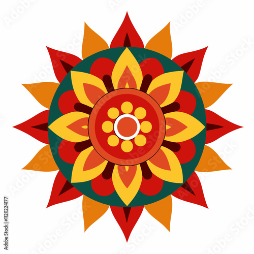 Symmetrical Indian Mandala Vector Design.