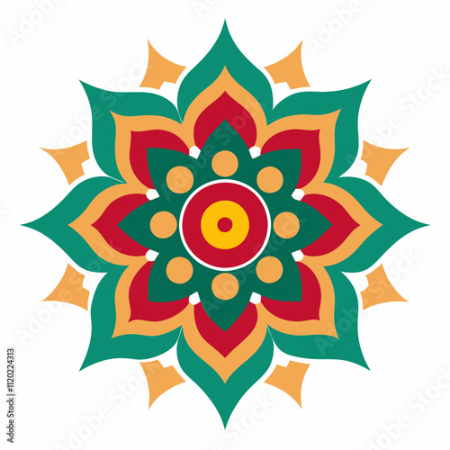 Symmetrical Indian Mandala Vector Design.