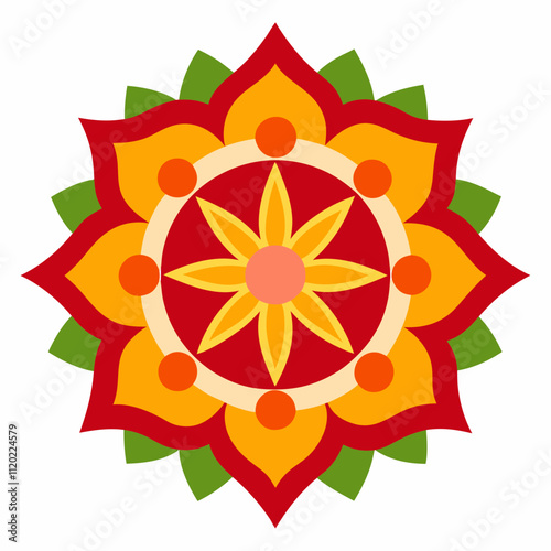 Symmetrical Indian Mandala Vector Design.