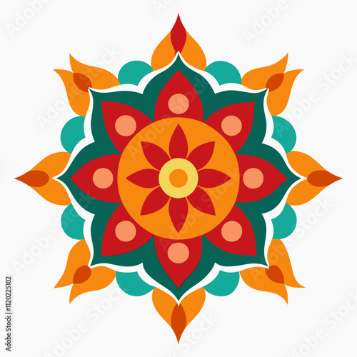 Symmetrical Indian Mandala Vector Design.