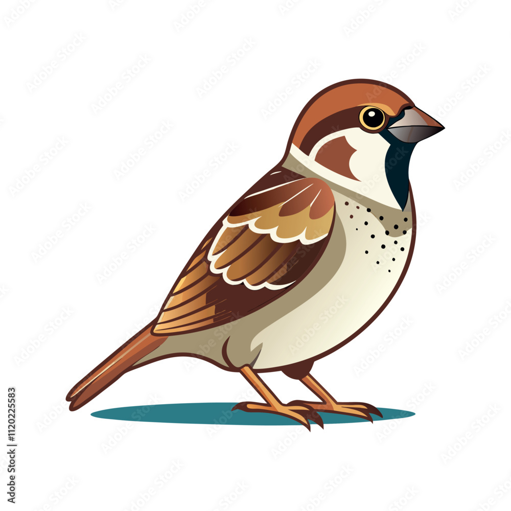 Fototapeta premium Print sparrow silhouette vector 