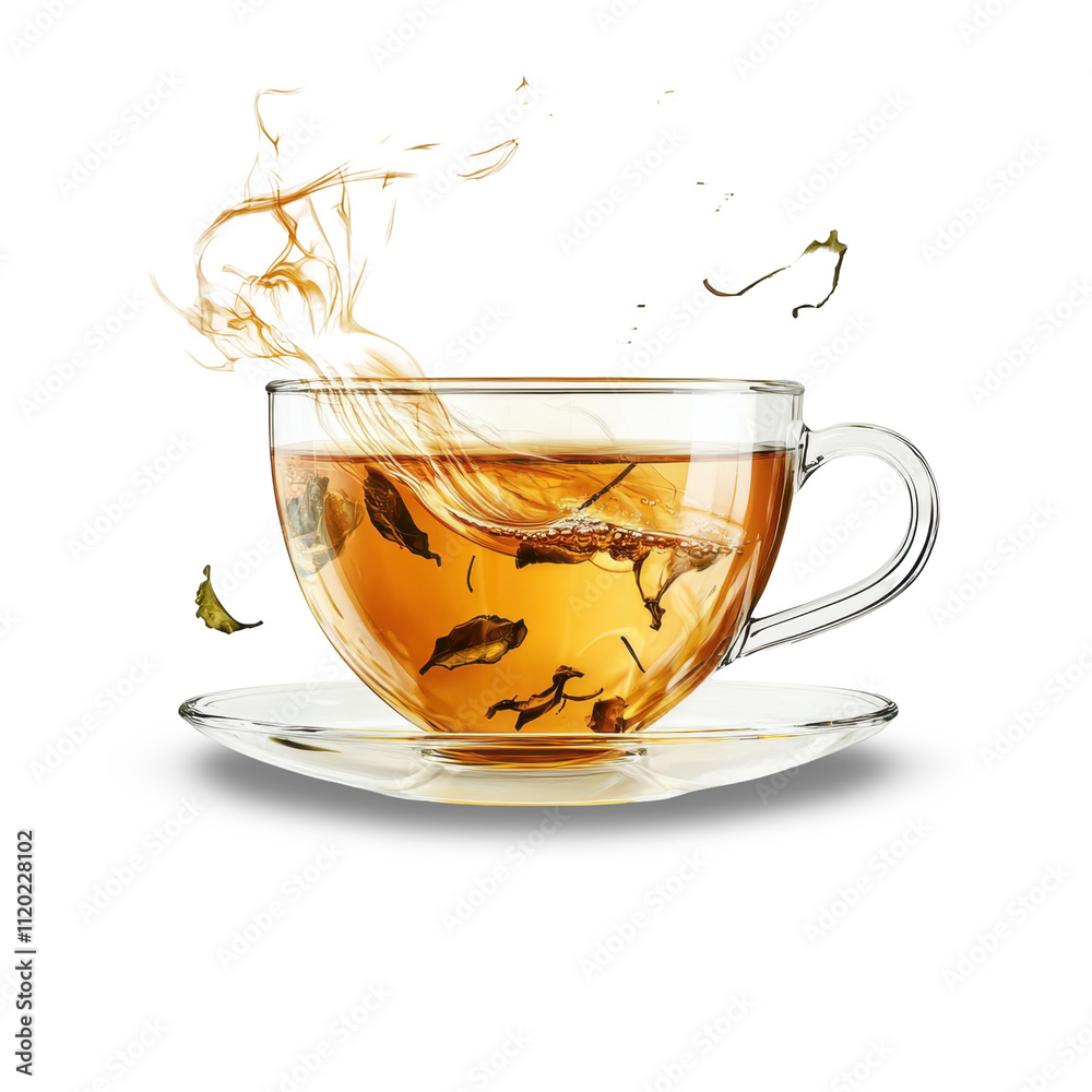 A Delightful Moment: Capturing the Essence of Tea Being Poured in a Transparent Cup A Delightful Moment: Capturing the Essence of Tea Being Poured in a Transparent Cup