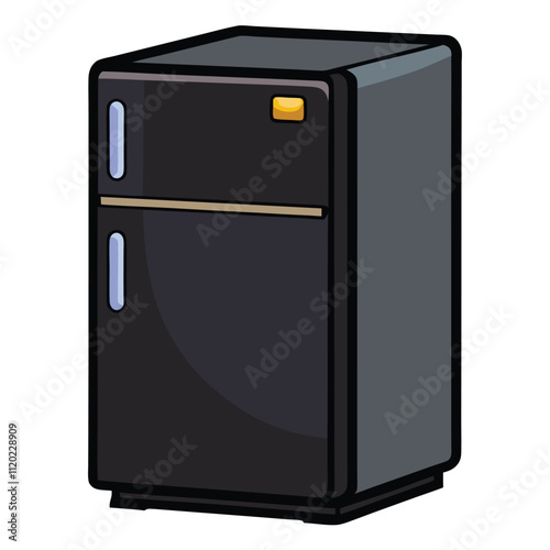 Fridge silhouette vector illustration Isolated on white background.