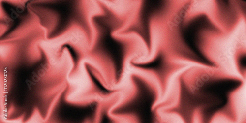 Red silk draped fabric background with Realistic 3d vector illustration. Romantic shiny silk fabric in realistic style. Unique abstract liquified design imitating smooth silk cloth.	

