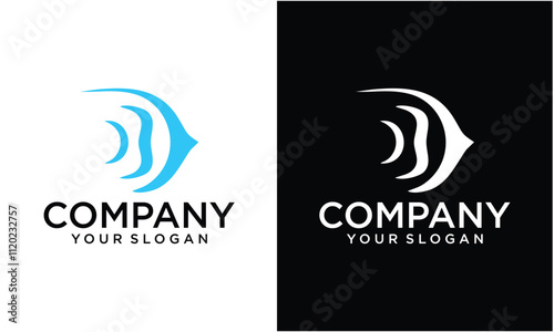 Creative Fish logo design abstract modern minimal style illustratio