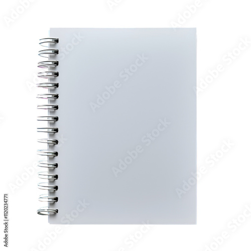 white notepad on rings with transparent background