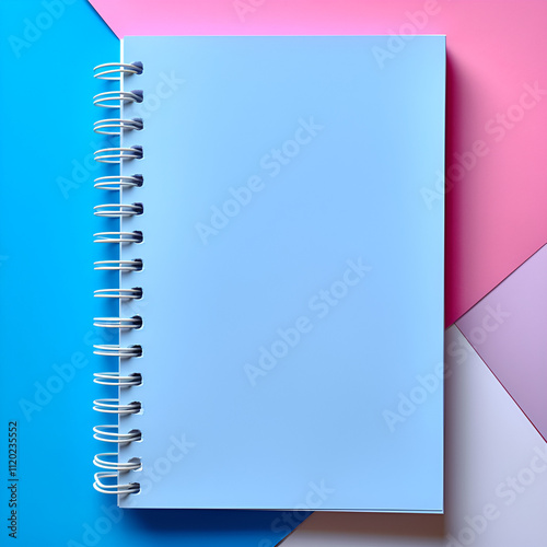 illustration of a spiral notebook with a bright background