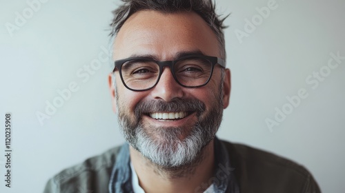 The Smiling Man with Glasses