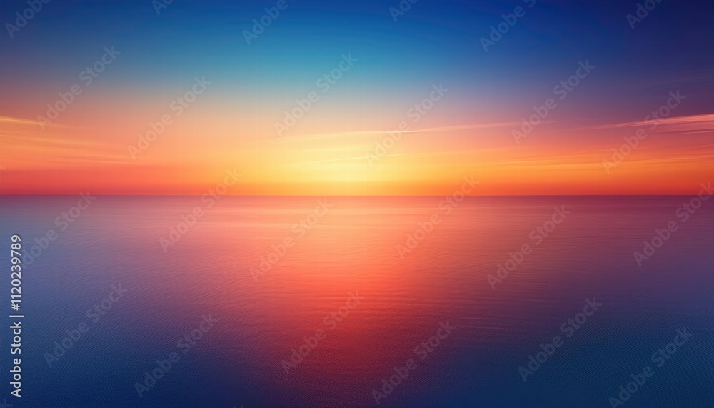 Serene Sunset Seascape: A breathtaking panoramic view of a vibrant sunset over a calm ocean, the sky ablaze with fiery oranges, reds, and blues, reflecting beautifully on the tranquil water. Serene Sunset Seascape: A breathtaking panoramic view of a vibrant sunset over a calm ocean, the sky ablaze with fiery oranges, reds, and blues, reflecting beautifully on the tranquil water.