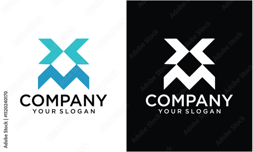 Obraz premium Creative Letter XM Logo Vector Minimal Design Template.