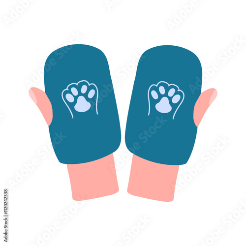 Pet hair remover gloves vector illustration.