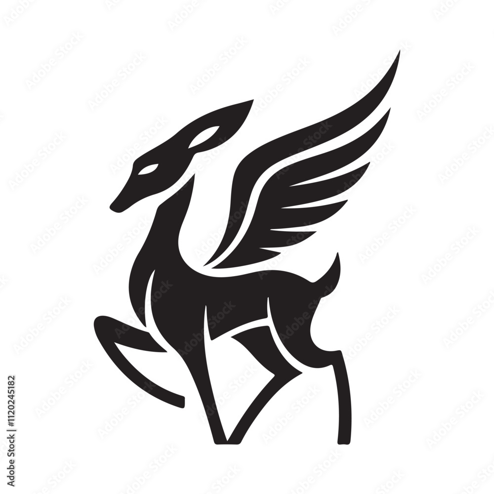 deer vector logo illustration, Deer silhouette logo icon vector illustration. Black Deer Vector deer vector logo illustration, Deer silhouette logo icon vector illustration. Black Deer Vector