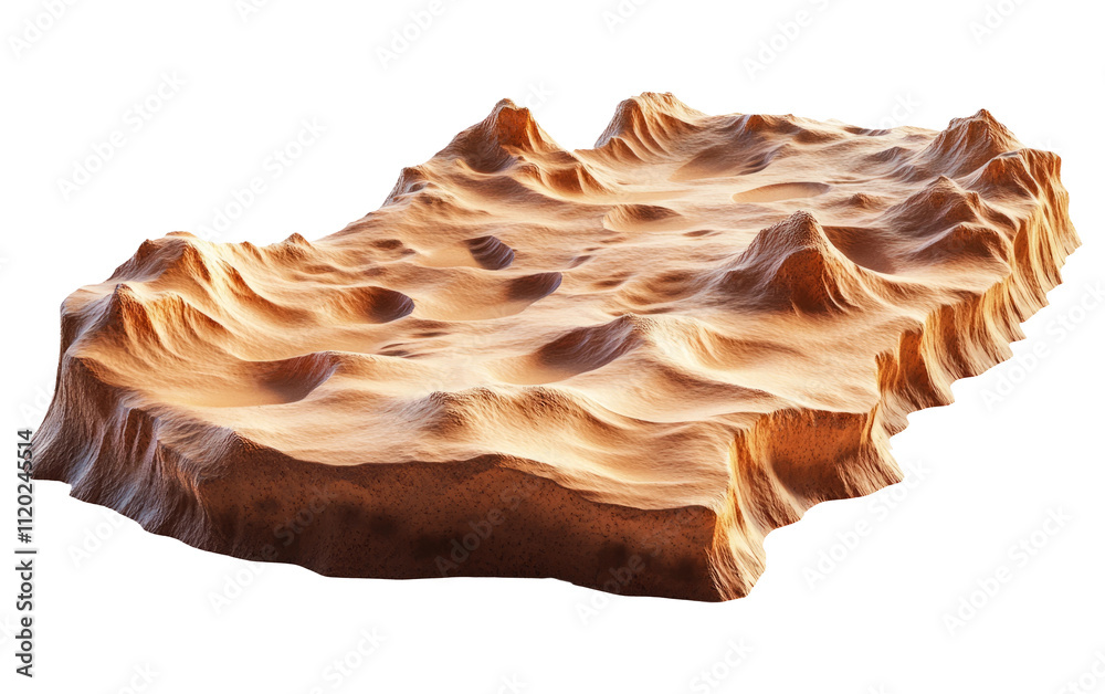 Textured Landscape Model on Transparent Background Textured Landscape Model on Transparent Background
