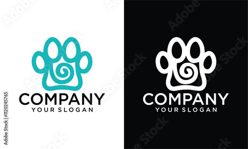 Creative paw logo design