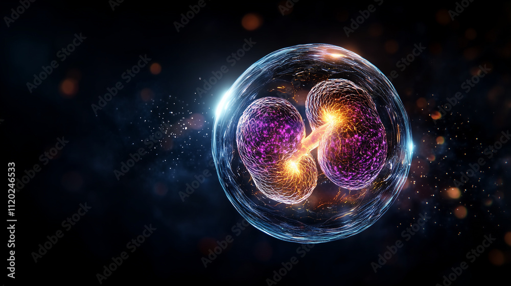 Magnified illustration of cell in anaphase Magnified illustration of cell in anaphase
