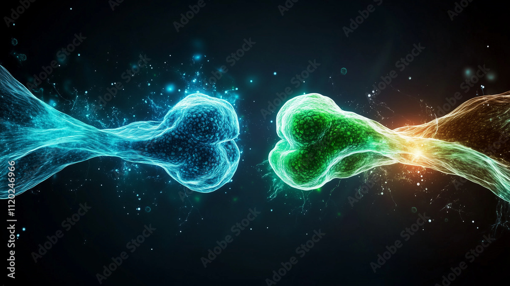 Artistic chromosomal division under magnification Artistic chromosomal division under magnification