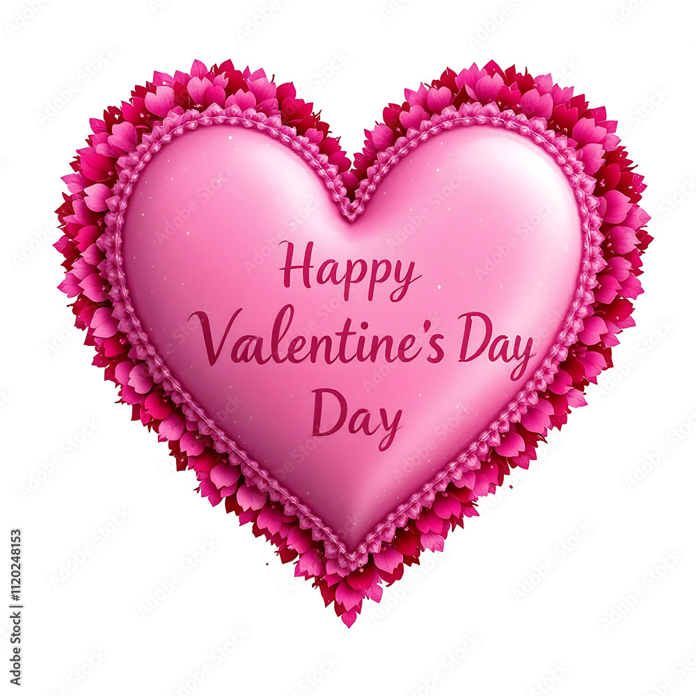 Charming Valentine's Day Pink Heart Greeting Design Charming Valentine's Day Pink Heart Greeting Design